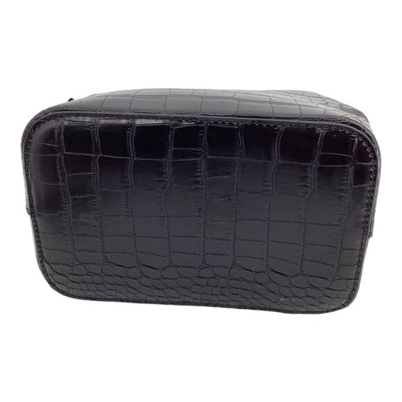 AOTA Elena Black Croc Top Handle Bucket Bag & Crossbody Strap NWT $188 MSRP - Picture 8 of 9